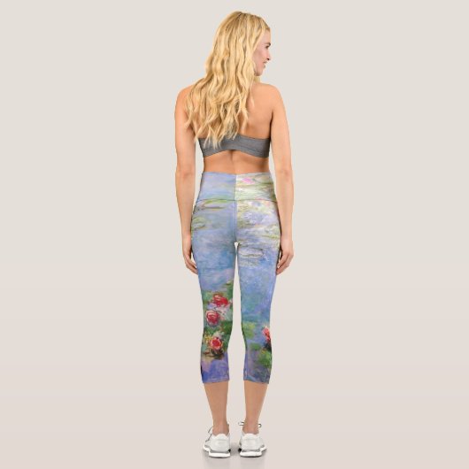 Claude Monets Lilies Capri Leggings (Rückseite)