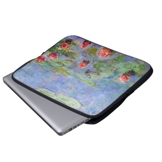 Claude Monets Lilies Laptopschutzhülle (Vorne Knopf)