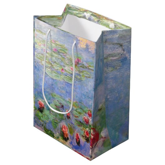 Claude Monets Lilies Mittlere Geschenktüte (Vorderseite Schrägansicht)
