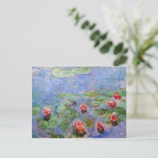 Claude Monets Lilies Postkarte (Stehend Vorderseite)