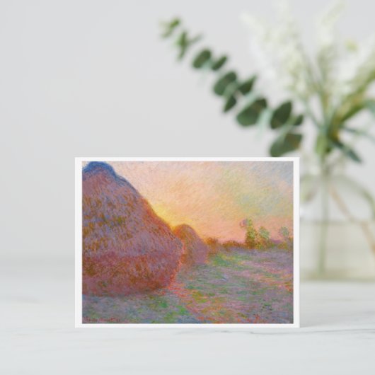 Claude Monets Meules Haystack Postkarte (Stehend Vorderseite)