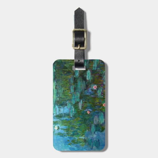 Claude Monets Nymphéas Gepäckanhänger (Vorderseite vertikal)