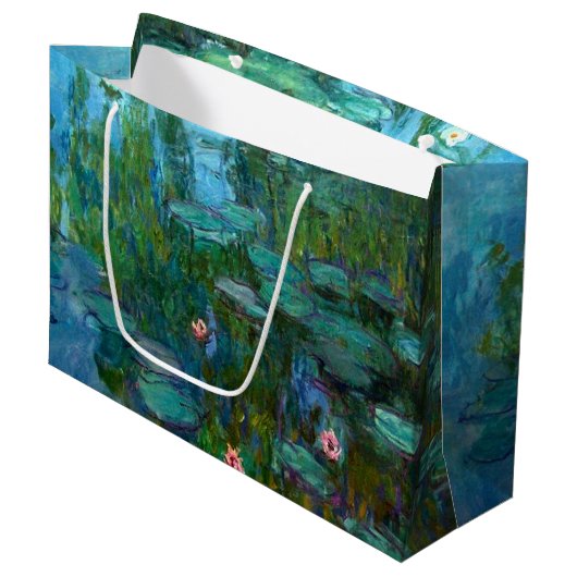 Claude Monets Nymphéas Große Geschenktüte (Vorderseite Schrägansicht)