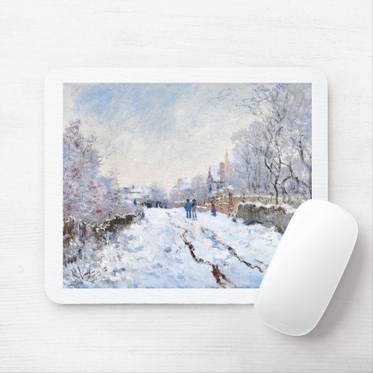 Claude Monets Schnee in der argentinischen Landsch Mousepad (Mit Mouse)