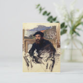 Claude Monets Selbstportrait in seinem Atelier Postkarte (Stehend Vorderseite)