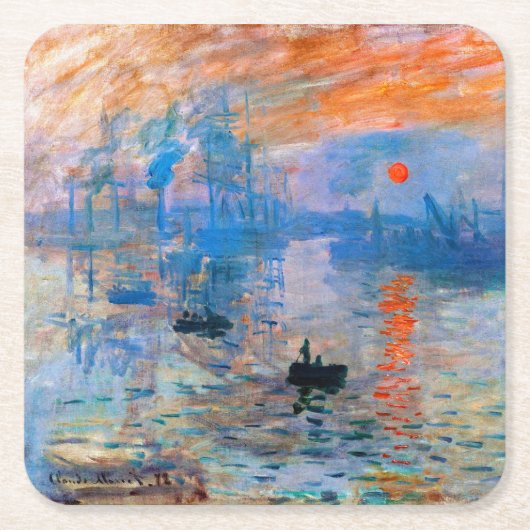 Claude Monets Sonnenaufgang Rechteckiger Pappuntersetzer (Vorderseite)