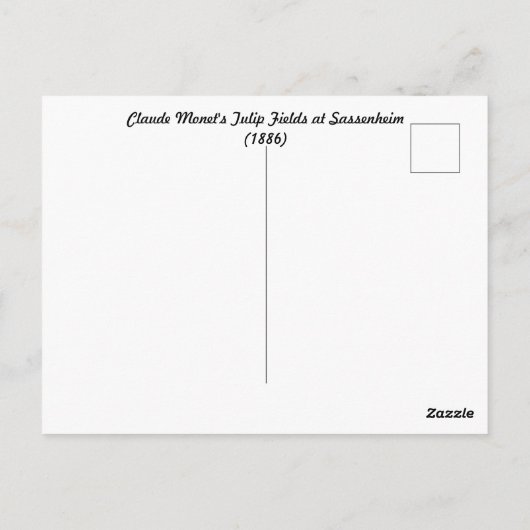 Claude Monets Tulip Fields-Landschaft Postkarte (Rückseite)