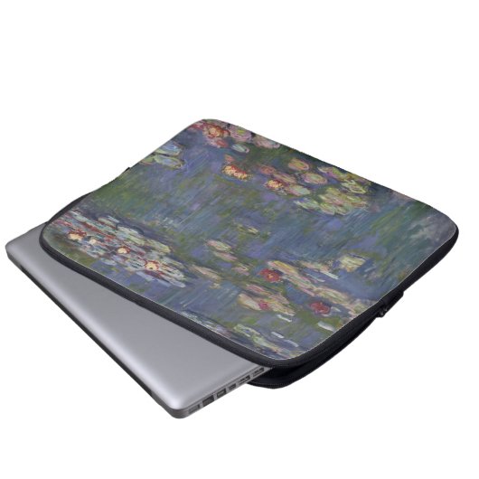 Claude Monets Water Lilies Laptopschutzhülle (Vorne Knopf)