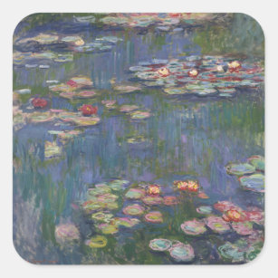 Claude Monet's Water Lilies Quadratischer Aufkleber
