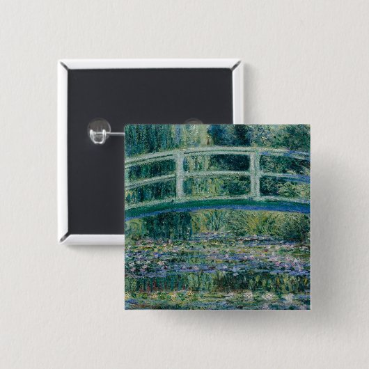 Claude Monets Water Lilies und Japanische Brücke Button (Vorne & Hinten)