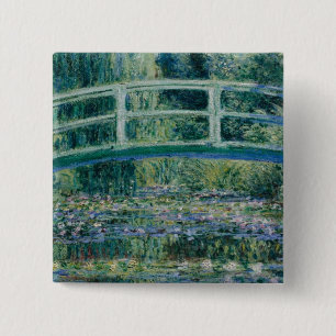Claude Monets Water Lilies und Japanische Brücke Button