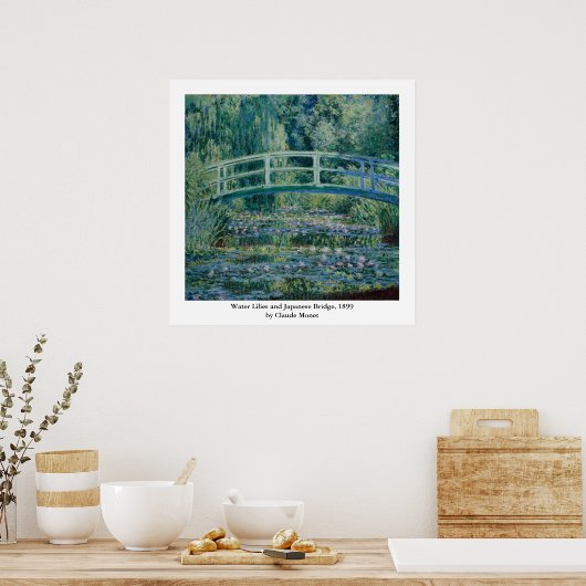 Claude Monets Water Lilies und Japanische Brücke Poster (Küche)