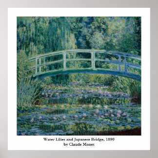 Claude Monets Water Lilies und Japanische Brücke Poster