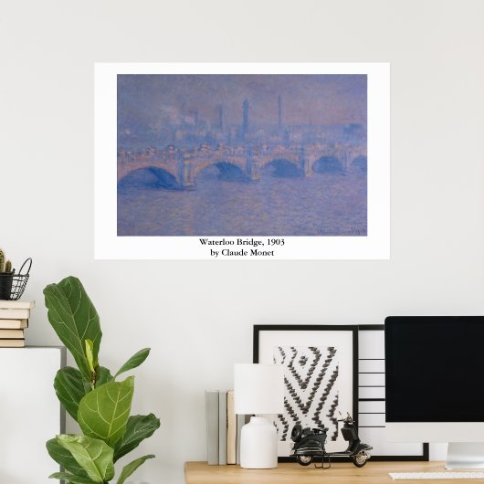 Claude Monets Waterloo-Brücke Poster (Heimbüro)