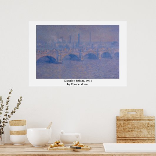 Claude Monets Waterloo-Brücke Poster (Küche)