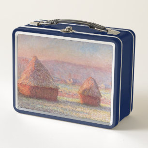 Claude Monets weißer Frostaufgang (Hystacks) Metall Brotdose