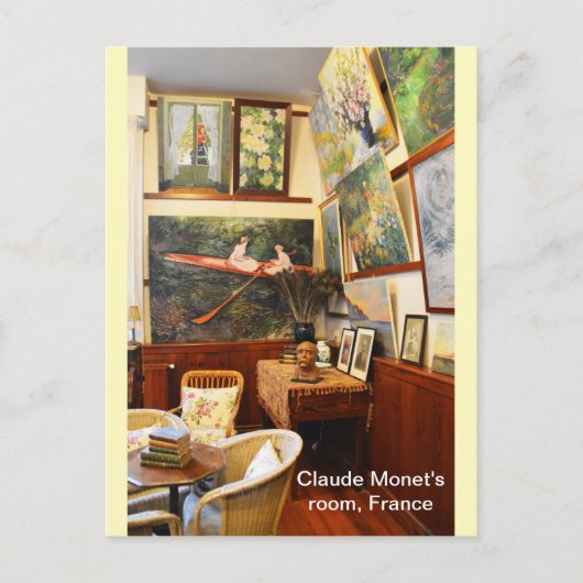 Claude Monets Zimmer in Frankreich Postkarte (Vorderseite)