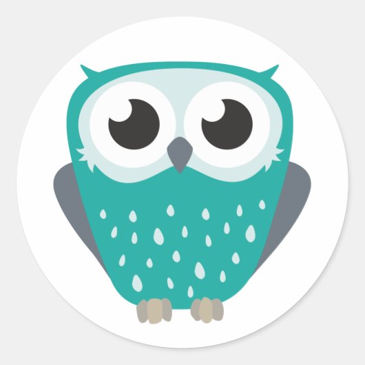 Claude the Little Owl Runder Aufkleber (Vorderseite)