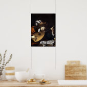 Claude Vignon Der Lute-Spieler Poster (Küche)