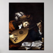 Claude Vignon Der Lute-Spieler Poster (Vorne)