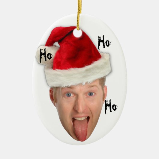 Claudes erste Weihnachtsverzierung! Ho Ho Ho Keramik Ornament (Vorne)