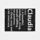 Claudia Definition Personalisierter Name Lustiges Fleecedecke (Vorderseite (Horizontal))