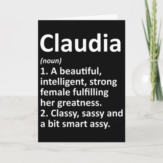 Claudia Definition Personalized Name Funny Christm Karte (Vorderseite)
