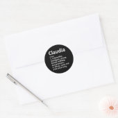 Claudia Definition Personalized Name Funny Christm Runder Aufkleber (Umschlag)