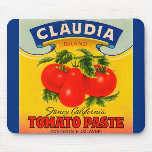 Claudia-Paste-Etikett aus den 30er Jahren Mousepad (Vorne)