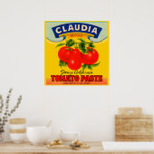 Claudia-Paste-Etikett aus den 30er Jahren Poster (Küche)