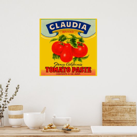 Claudia-Paste-Etikett aus den 30er Jahren Poster (Küche)