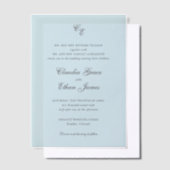 Claudia Powder Blue Elegante Wedding Pergament Einladungen (Versetzt)
