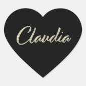Claudia white gold Handwriting Aufkleber Herz (Vorderseite)