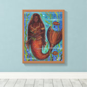 "Claudina", tropische Meerjungfrau-Kunst von Renee Leinwanddruck (Insitu (Holzboden))