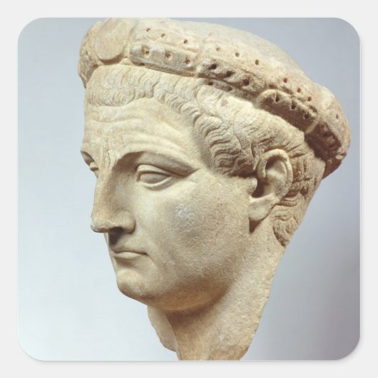 Claudius, Marmorkopf, 41-54 AD Quadratischer Aufkleber (Vorderseite)