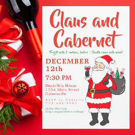 Claus & Cabernet Ladys Wine Night Christmas Party Feiertagskarte