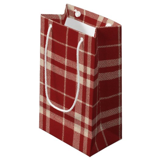 Claus Christmas Plaid Kleine Geschenktüte (Vorderseite Schrägansicht)