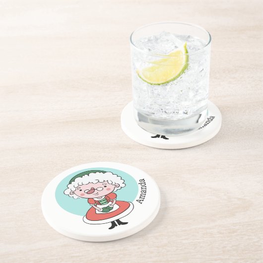 Claus custom name sandstone coaster untersetzer (Seite)