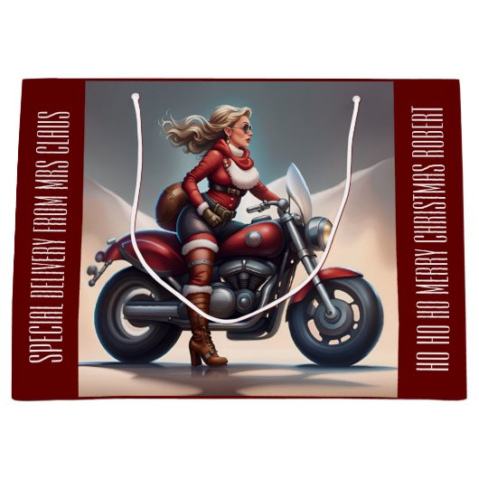 Claus Delivery Personalisiert Große Geschenktüte (Vorderseite)