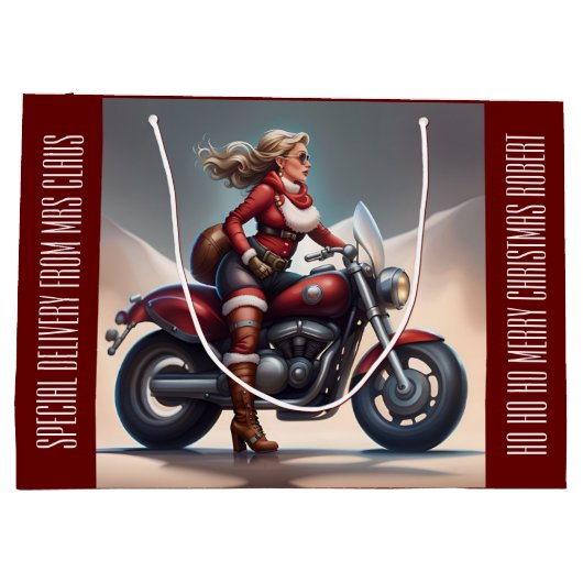 Claus Delivery Personalisiert Große Geschenktüte (Rückseite)