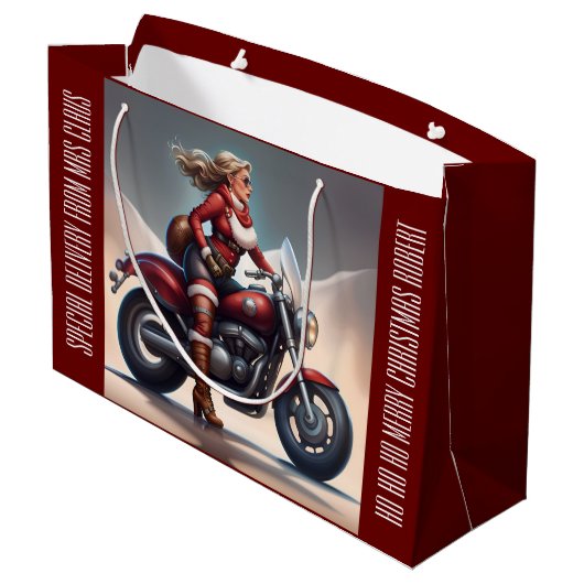 Claus Delivery Personalisiert Große Geschenktüte (Rückseite Schrägansicht)