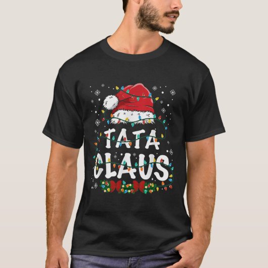 Claus Funny Christmas Lights Pajama Family Matchin T-Shirt (Vorderseite)