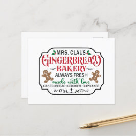 Claus Gingerbread Bäckerei Feiertagspostkarte