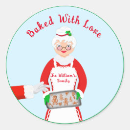 Claus Gingerbread Kekse gebacken mit Liebe Runder Aufkleber