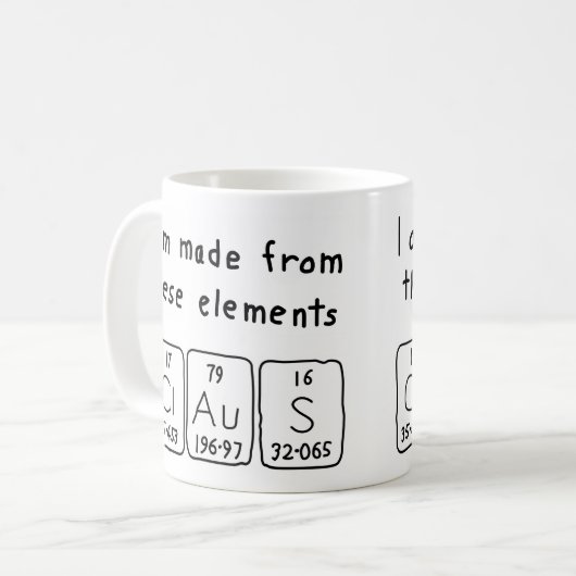 Claus Periodenname Tasse (Vorderseite Links)