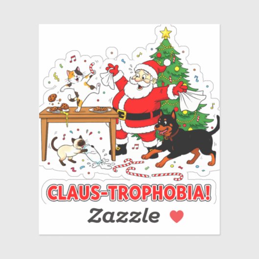 Claus-trophobia: Santa’s Cookie Chaos Crew Aufkleber (Blatt)