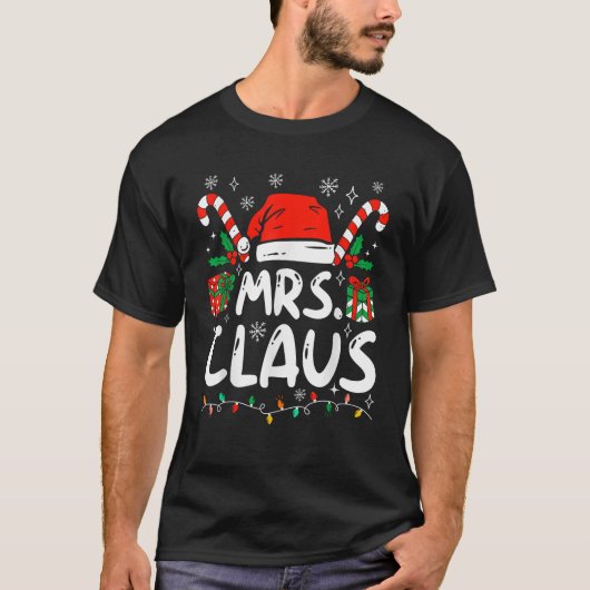 Claus Weihnachtsmannmütze Couples Family Christma T-Shirt (Vorderseite)