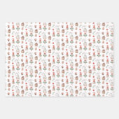 Claus Wrapping Paper Flat Sheet Set 3 Geschenkpapier Set (Vorderseite)