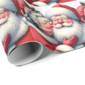 Clause Kissing Santa Niedlich Weihnachten Geschenkpapier (Rolleneckpunkt)