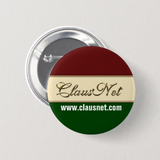 ClausNet Mitgliedsknopf, www.clausnet.com Button (Vorne & Hinten)